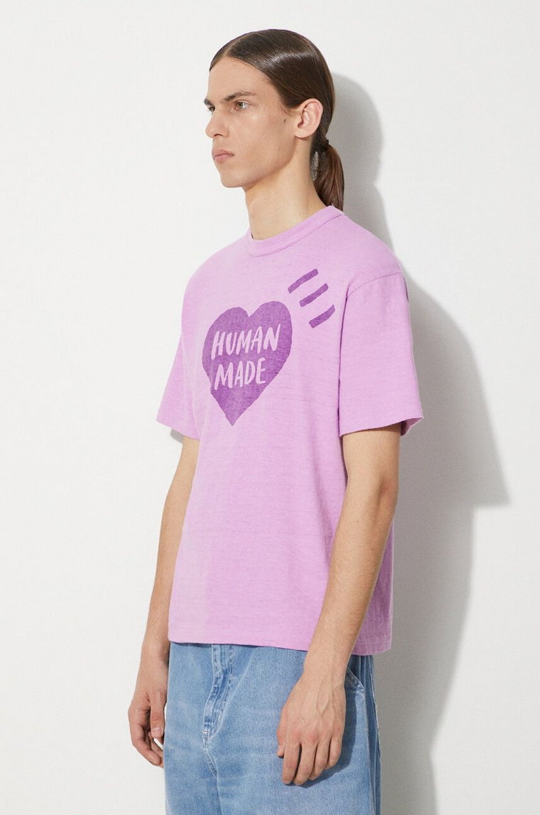 Human Made t-shirt bawełniany Color męski kolor fioletowy z nadrukiem HM27CS006