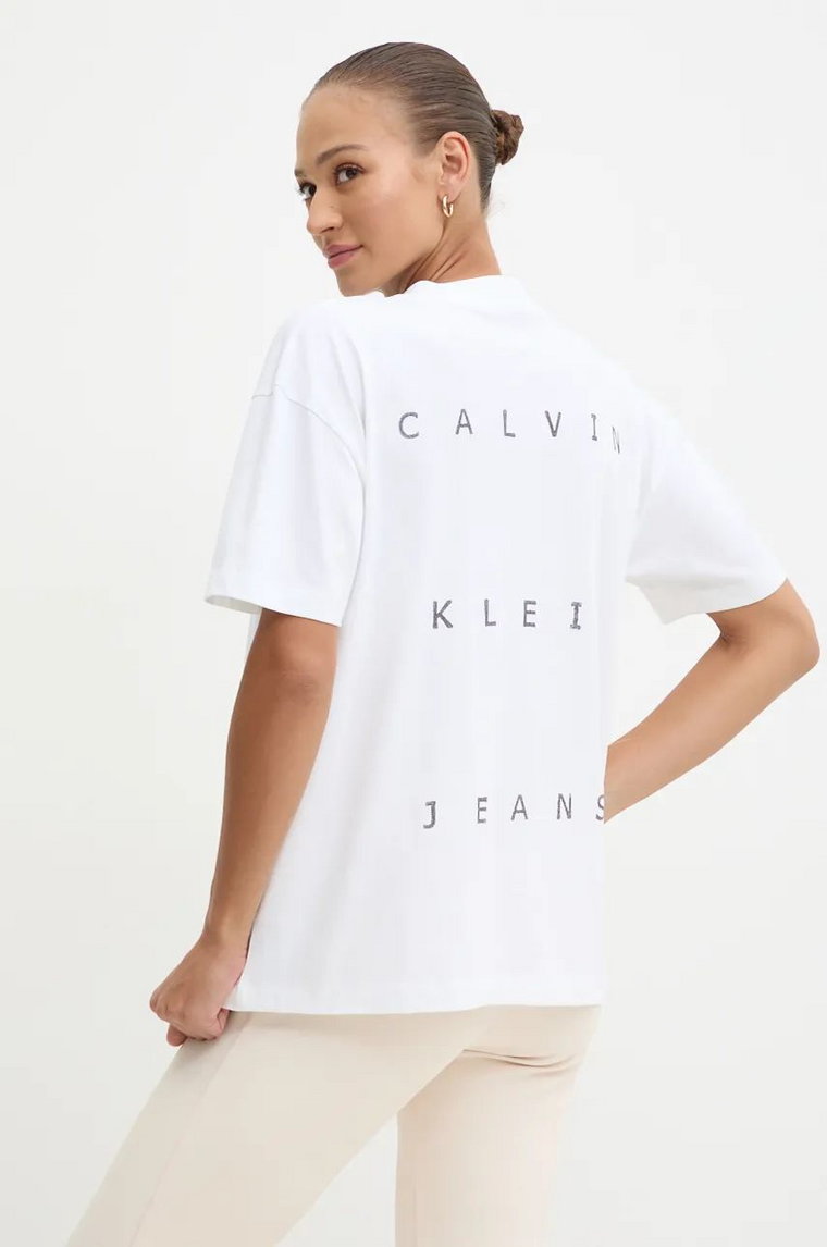 Calvin Klein Jeans t-shirt bawełniany damski kolor biały J20J225390