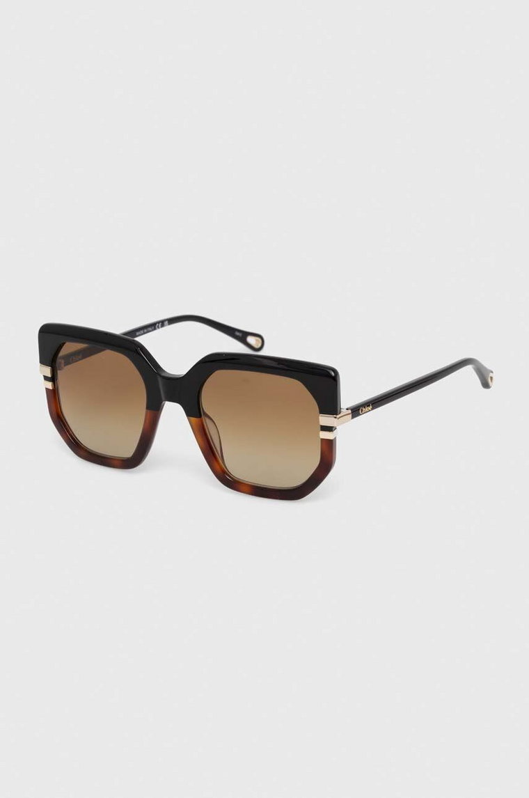 Chloé okulary przeciwsłoneczne damskie kolor brązowy CH0240S