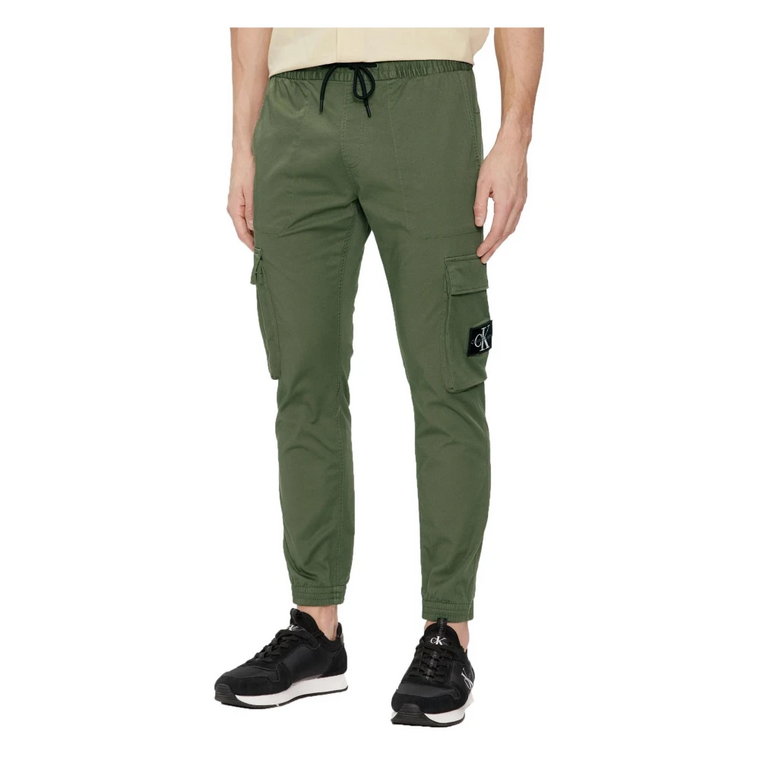 Stylowe Zielone Bawełniane Spodnie z Kieszeniami Calvin Klein Jeans