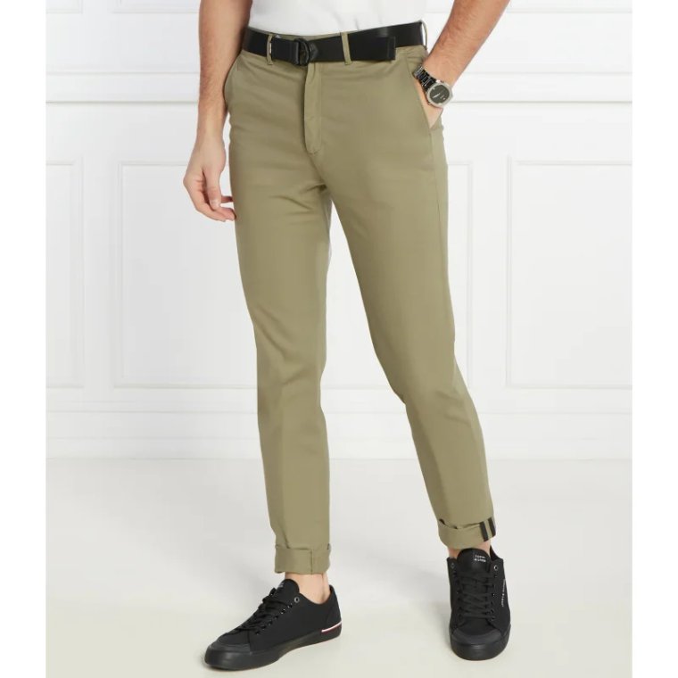 Calvin Klein Spodnie chino + pasek MODERN TWILL | Slim Fit