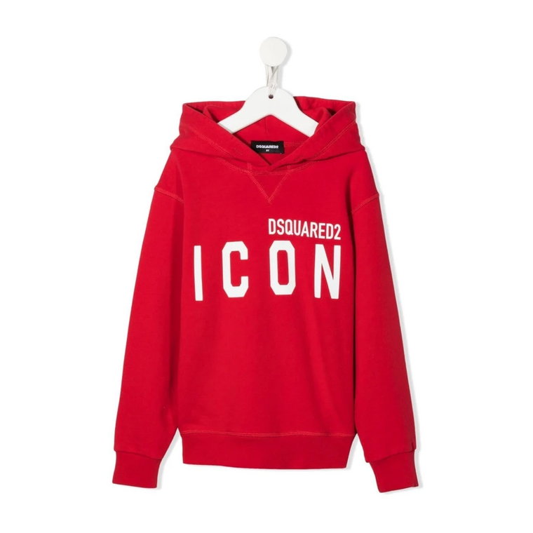 Czerwony Sweter z Motywem Icon dla Chłopców Dsquared2