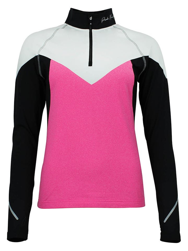 Peak Mountain Koszulka funkcyjna "Antor" w kolorze różowo-czarnym