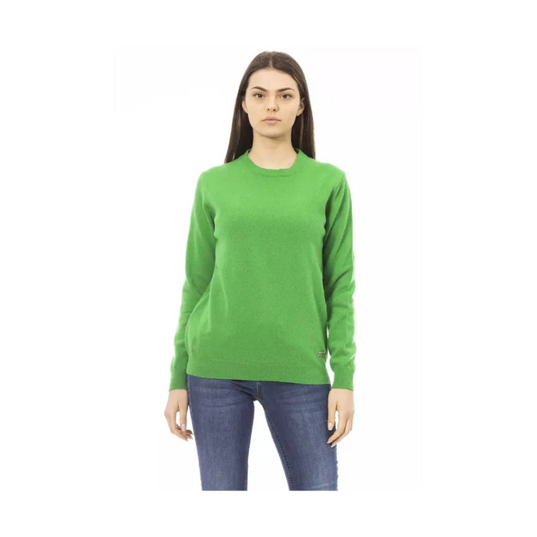 Modny Zielony Sweter z Wełny dla Kobiet Baldinini