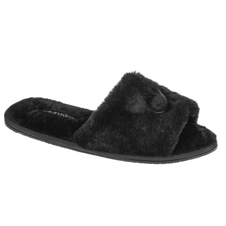 Kapcie Calvin Klein Slipper Sandal Fur W HW0HW00634-BAX czarne
