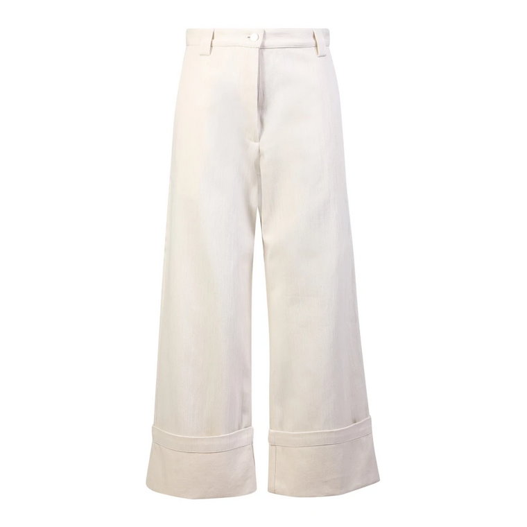 Białe jeansy z wysokim stanem dla modnych kobiet Moncler