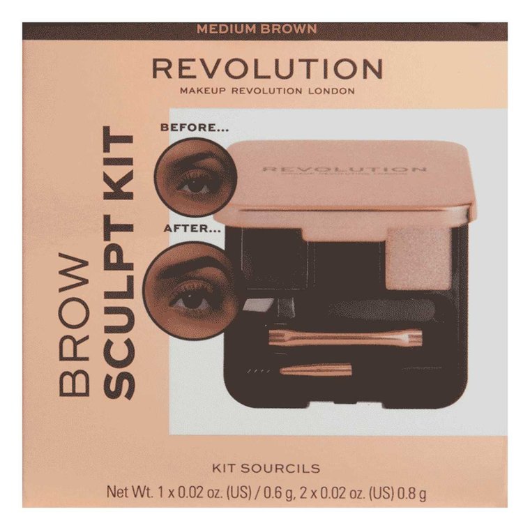 MAKEUP REVOLUTION Brow Sculpt Kit Zestaw do stylizacji brwi Medium 2,4g 2.4 g