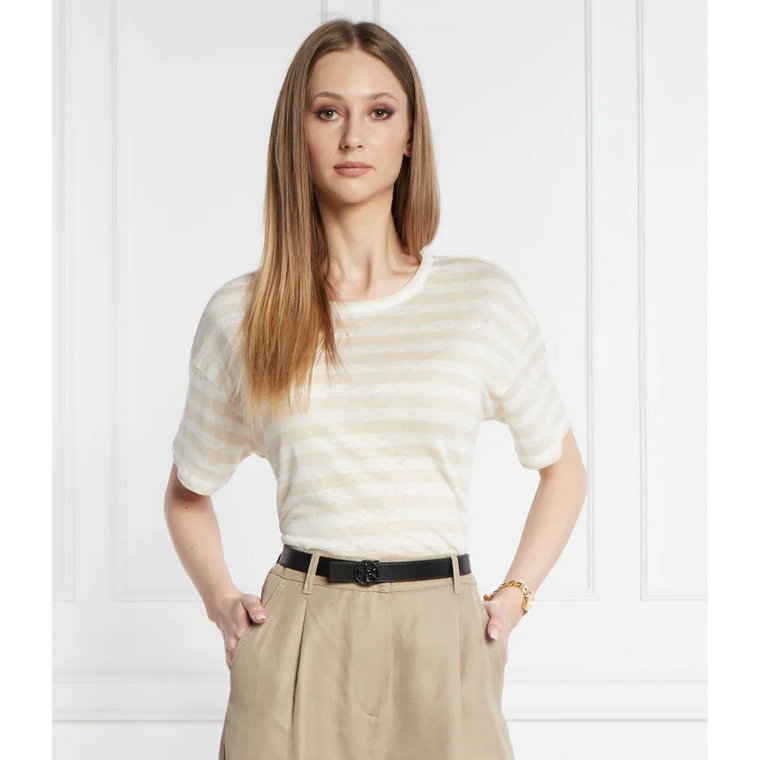 Weekend MaxMara Lniany t-shirt FALLA | Straight fit