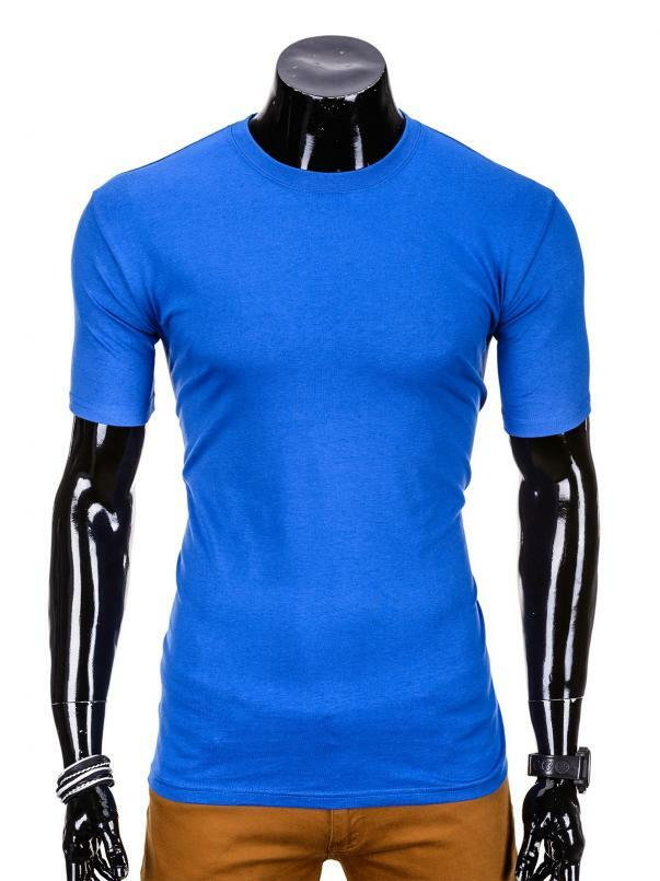 T-shirt męski basic S970 - niebieski