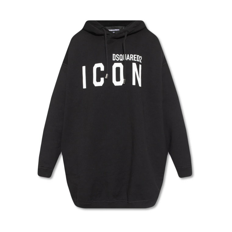 Czarny Oversize Hoodie Dsquared2