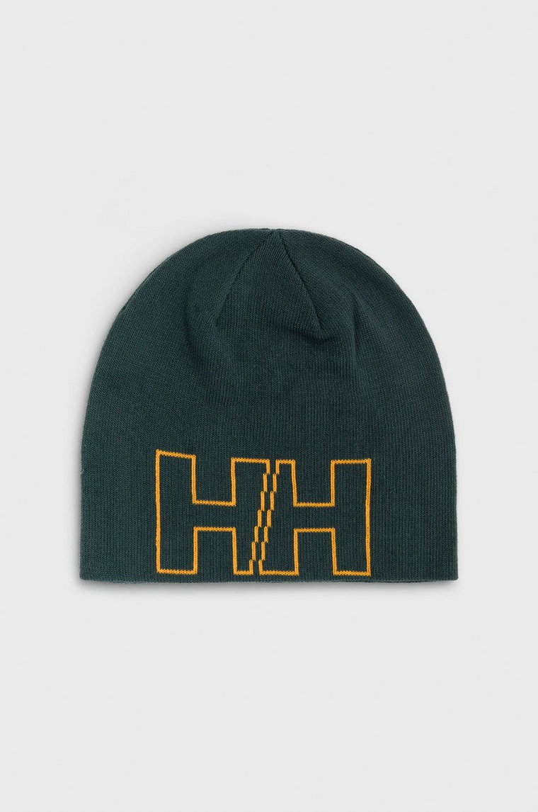 Helly Hansen czapka kolor zielony z cienkiej dzianiny