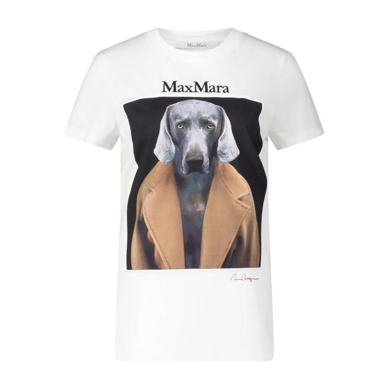 T-shirt z nadrukiem psa Max Mara