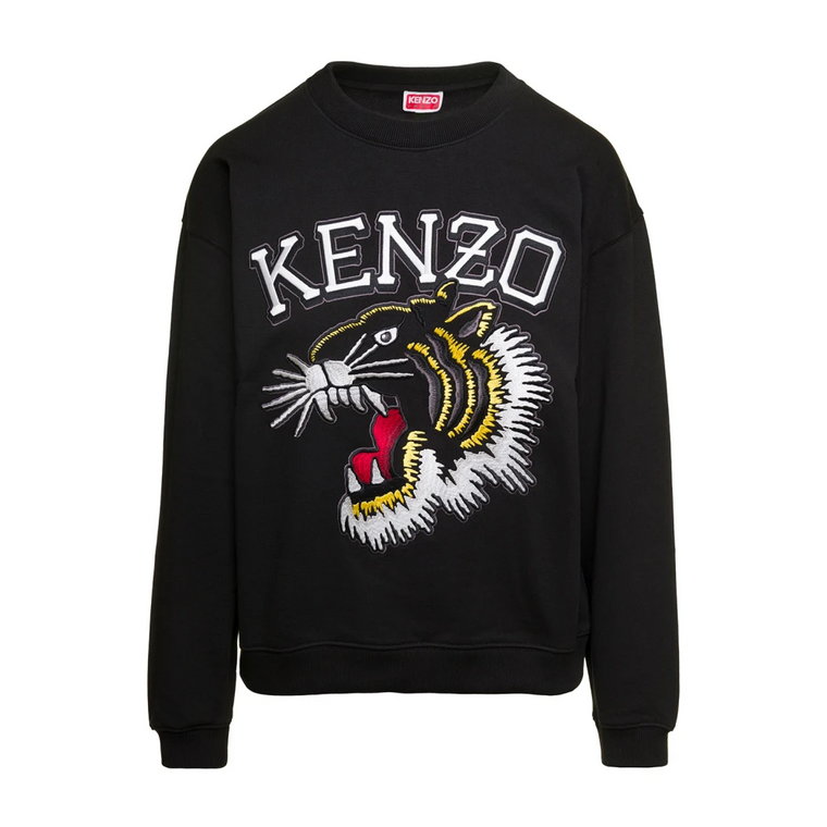 Czarny Sweter z Wzorem Tygrysa Kenzo