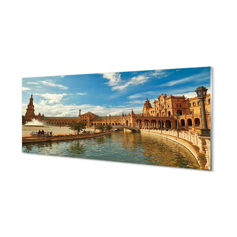 Szklany panel + klej Hiszpania Stary rynek 125x50 cm
