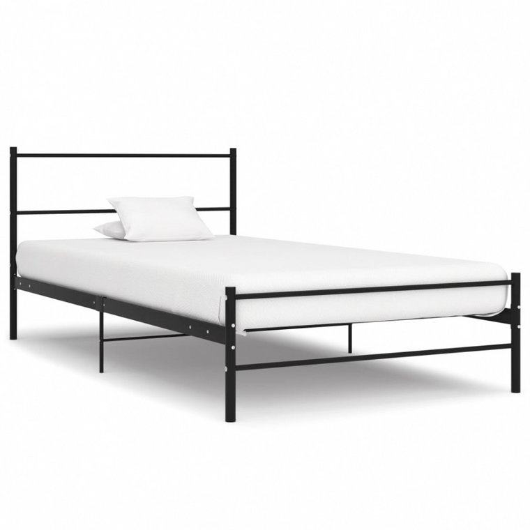 Rama łóżka, czarna, metalowa, 90 x 200 cm kod: V-286496