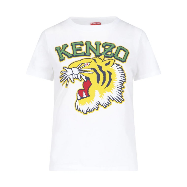 Biała koszulka Varsity Jungle z nadrukiem tygrysa Kenzo