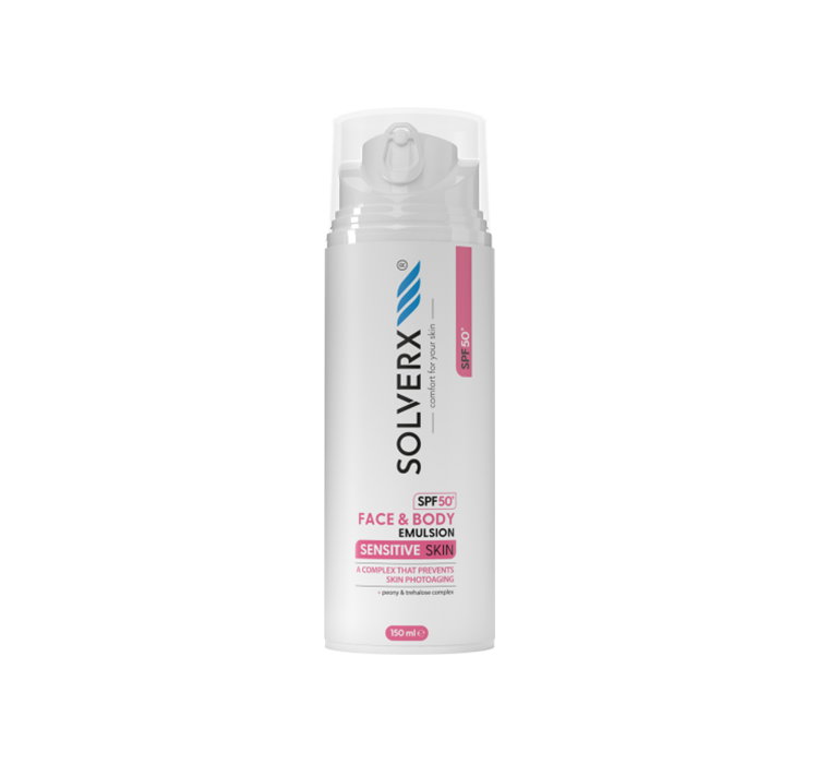 SOLVERX SENSITIVE SKIN OCHRONNA EMULSJA DO TWARZY I CIAŁA SPF50 150ML