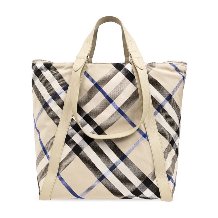 Torba typu shopper z motywem kraty Burberry