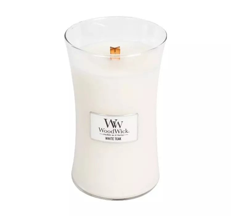 WOODWICK LARGE JAR CANDLE ZAPACHOWA WHITE TEAK 610G