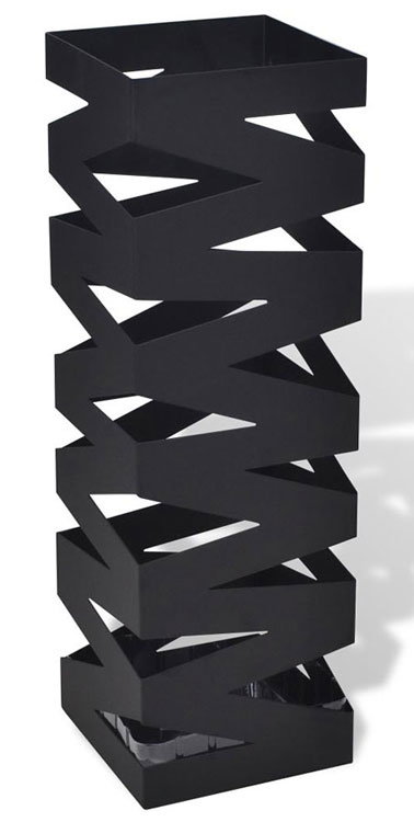 Czarny nowoczesny metalowy parasolnik - Nauro 3S
