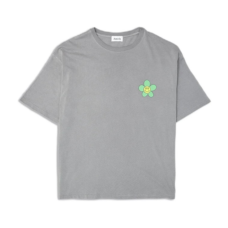 Jersey Grey Graficzny T-shirt Amish