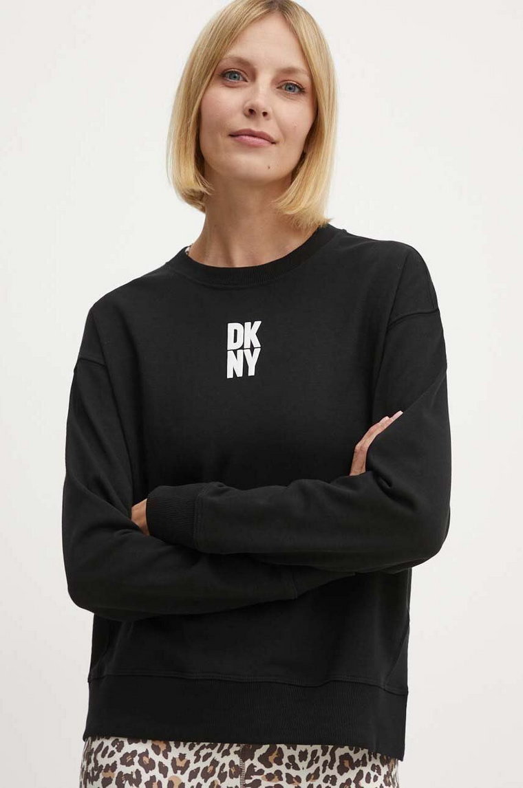 Dkny bluza damska kolor czarny z nadrukiem DP4T9698