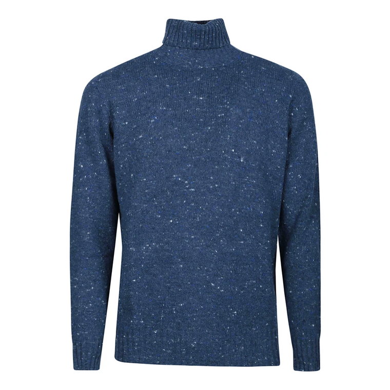 Indigo Melange Sweter z golfem Drumohr