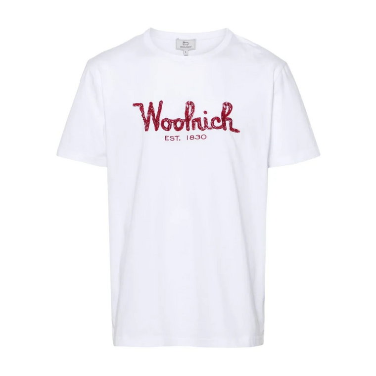 Koszulki z Krótkim Rękawem i Polo z Haftowanym Logo Woolrich