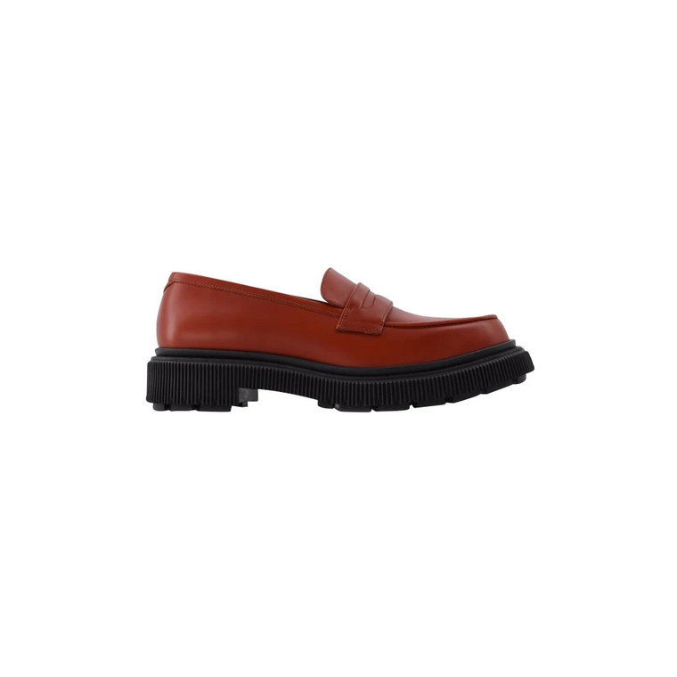 Czerwone Skórzane Type 159 Loafers Adieu Paris