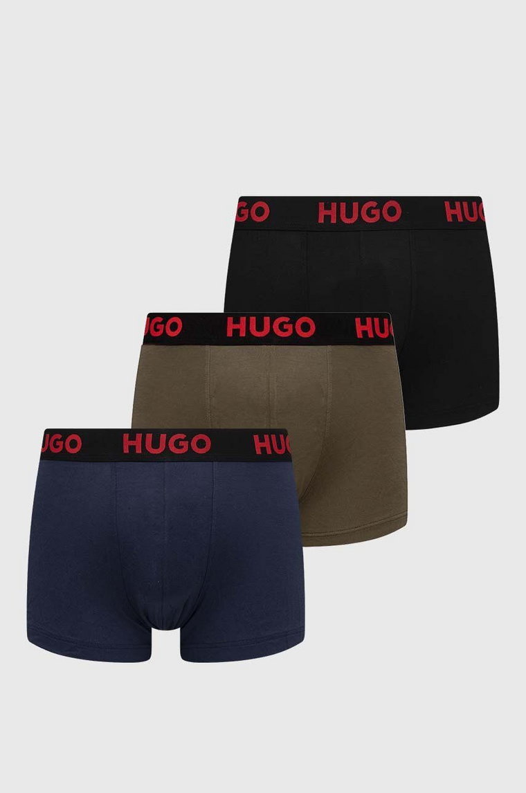 HUGO bokserki 3-pack męskie kolor zielony