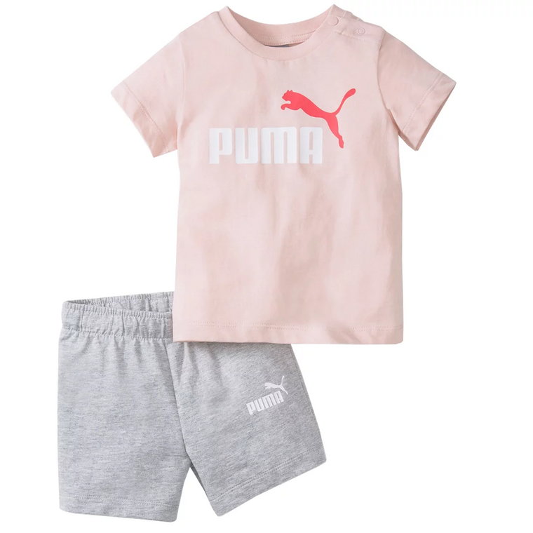 Puma Minicats Tee Short Set 845839-36, Dla dziewczynki, Różowe, t-shirty, bawełna, rozmiar: 62