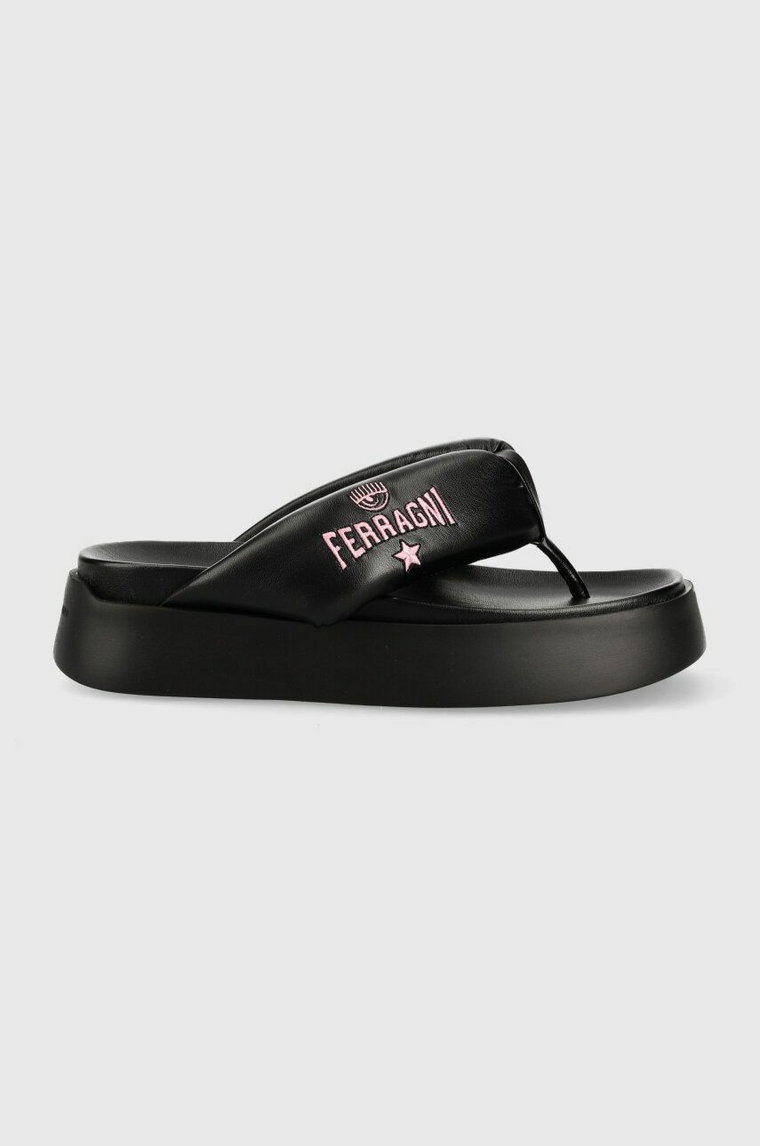 Chiara Ferragni japonki CF3149 damskie kolor czarny na platformie CF PLATFORM FLIP FLOP