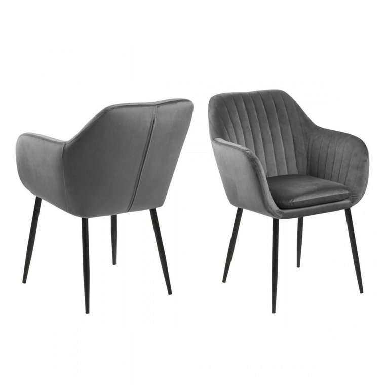 Krzesło Emilia Velvet dark grey/black kod: 5713941005458