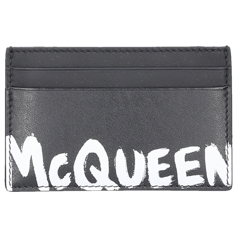 Alexander McQueen Etui na karty kredytowe MCQUEEN skóra cielęca