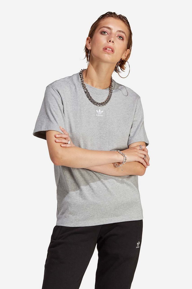 adidas Originals t-shirt bawełniany kolor szary melanżowy IC1827-SZARY