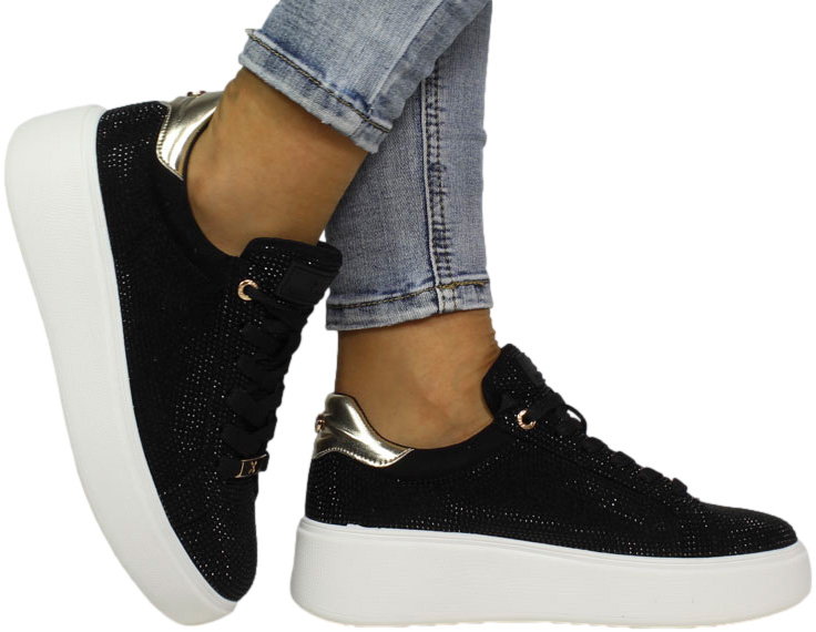 Sneakersy Modne Xti 142289 Z.Tex Negro Czarne