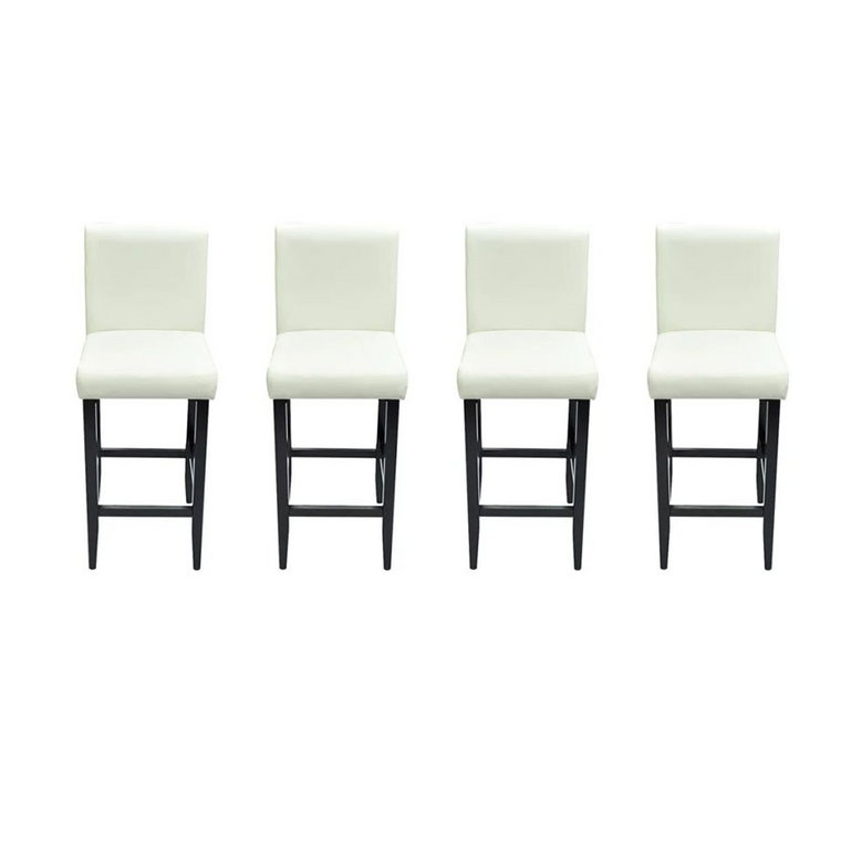 Krzesła barowe ze sztucznej skóry 4 szt. białe kod: V-160719