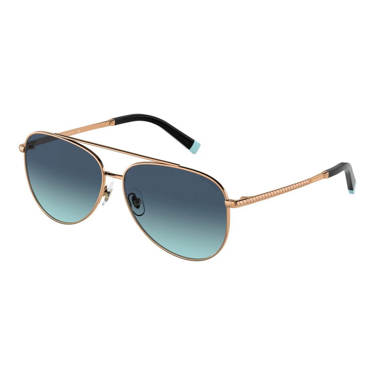 Rose Gold/Blue Shaded Okulary przeciwsłoneczne Tiffany