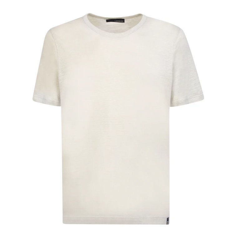 Biała Koszulka z Lnu dla Mężczyzn Lardini
