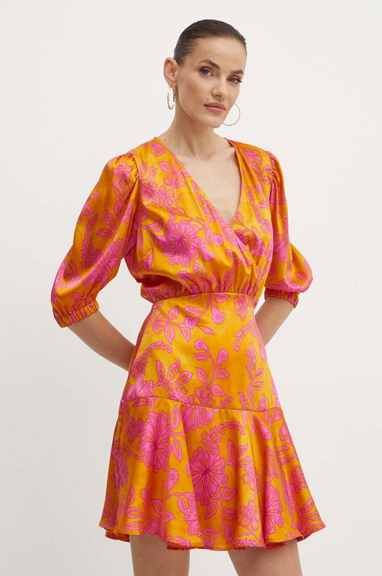 Morgan sukienka RALBA.F kolor pomarańczowy mini rozkloszowana