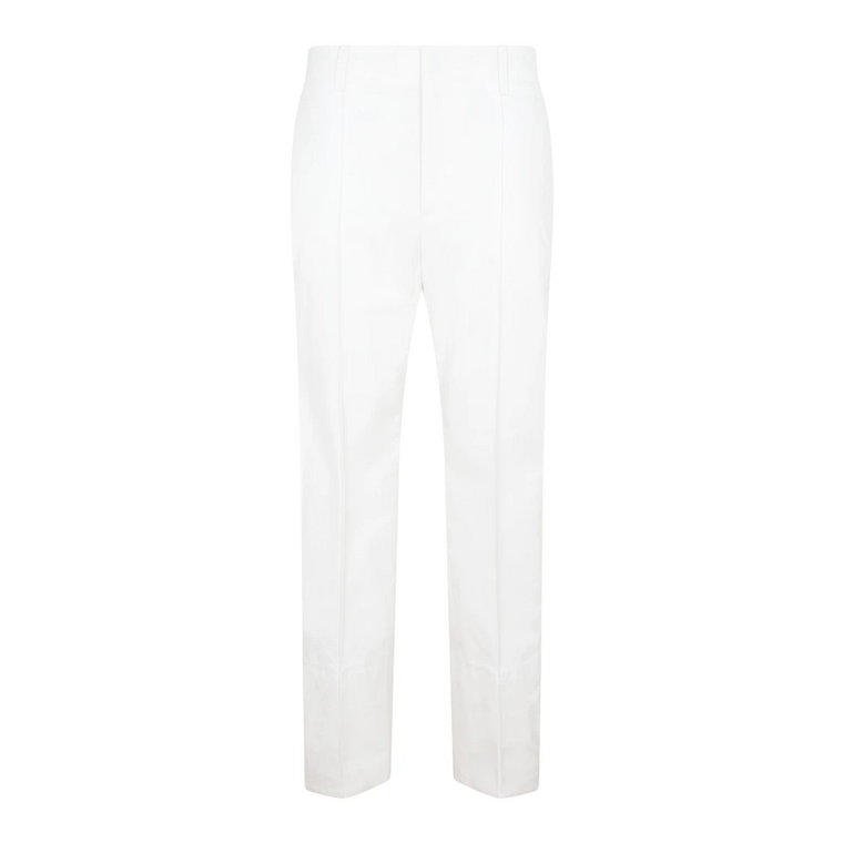 Białe Spodnie Slim Fit z Bawełny Bottega Veneta