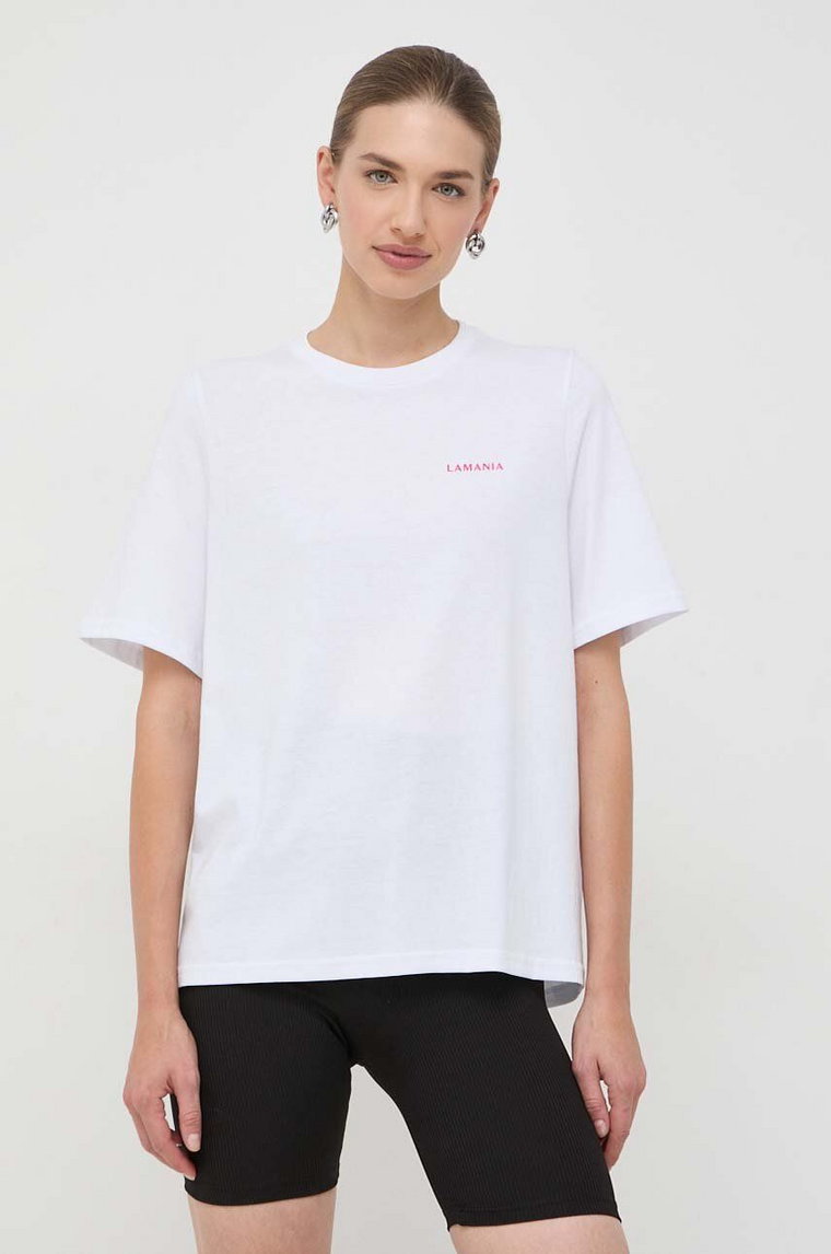 La Mania t-shirt bawełniany damski kolor biały
