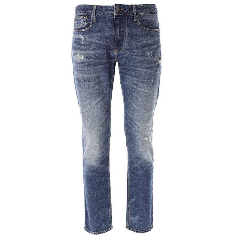 Slim Fit Spodnie Dżinsowe w Kolorze Niebieskim Emporio Armani