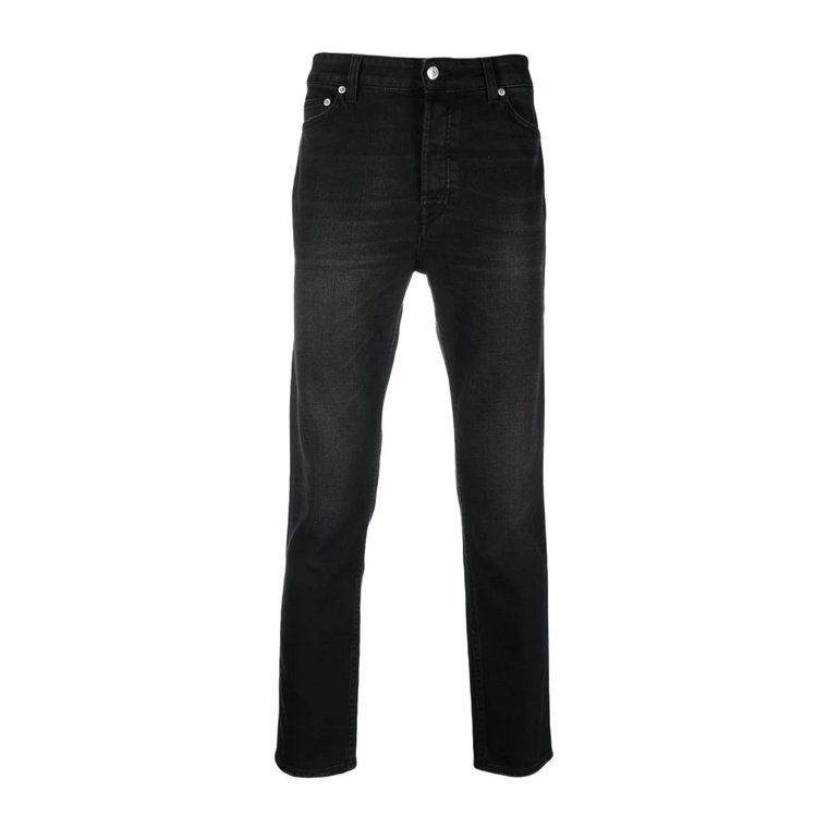 Czarne Spodnie Slim-Cut z Logo Patch Department Five