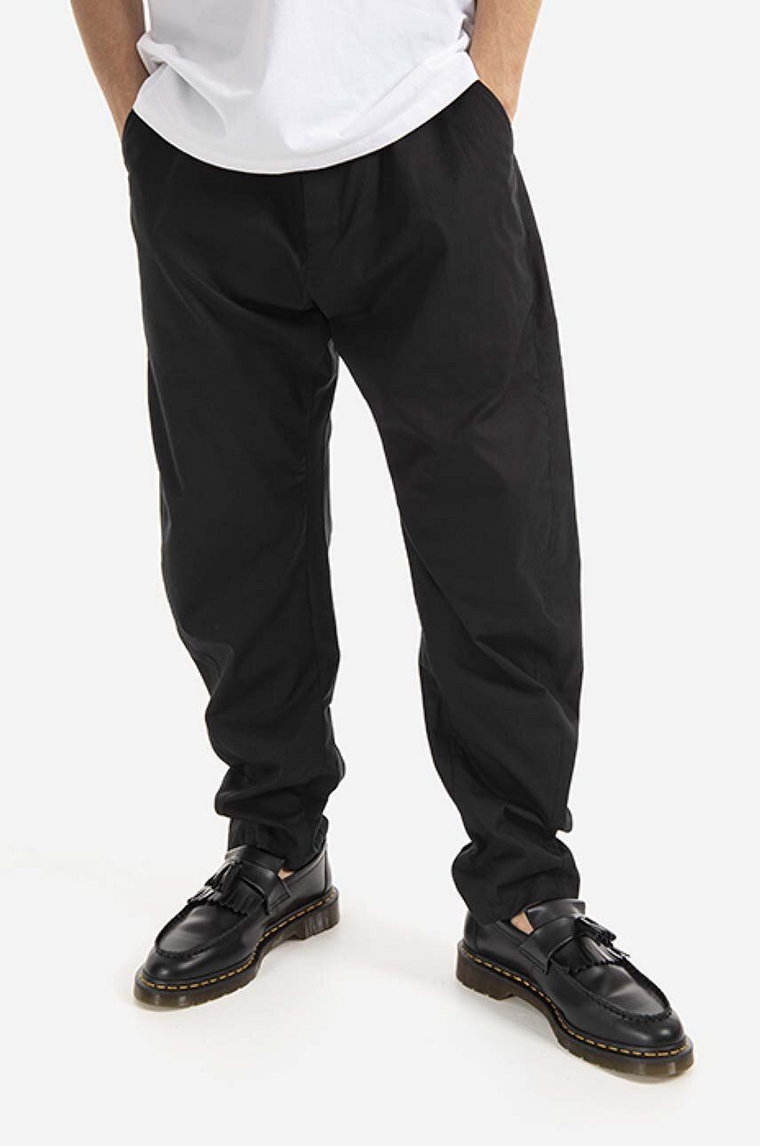 Tom Wood spodnie bawełniane Purth Pant Rigato kolor czarny w fasonie chinos 22223.979-BLACK