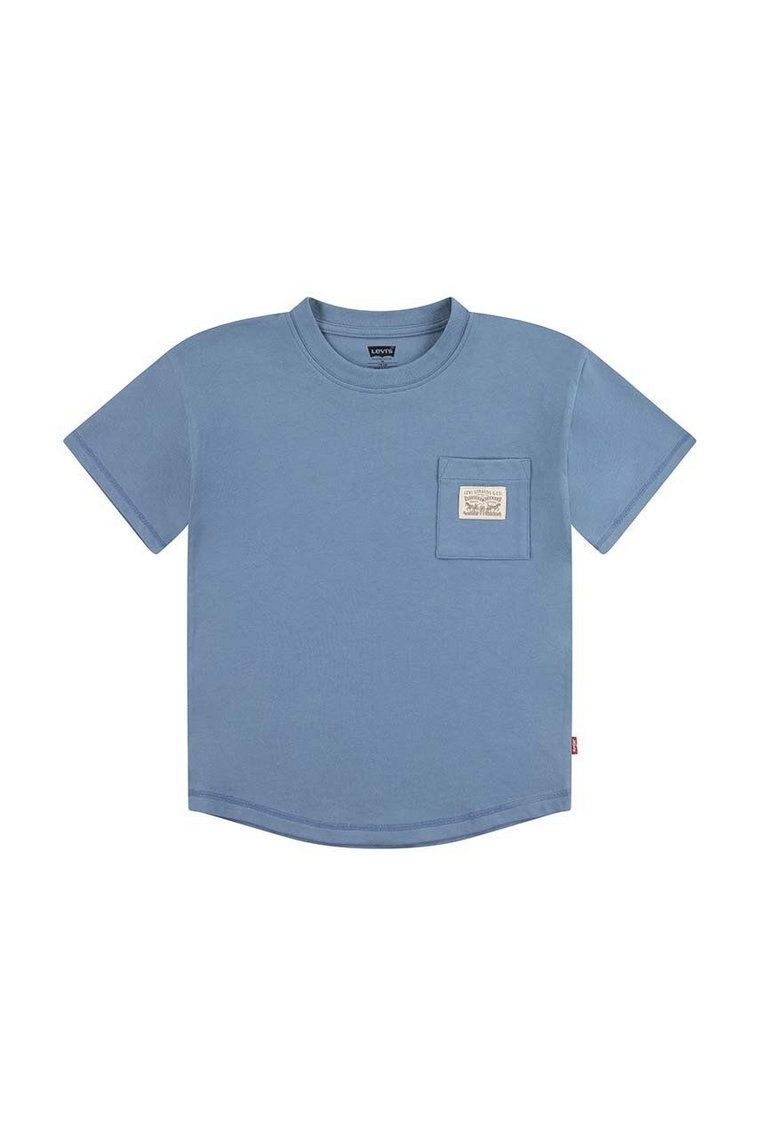 Levi's t-shirt dziecięcy kolor niebieski gładki