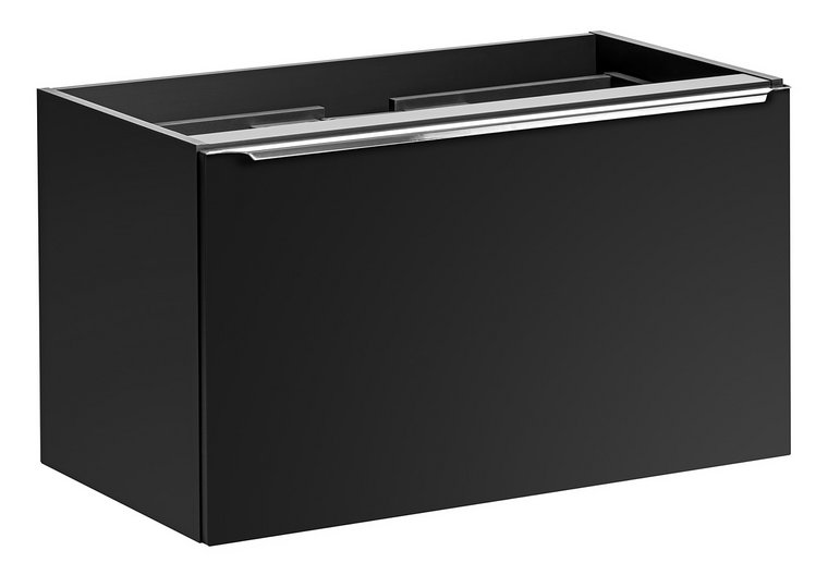 Czarna ścienna szafka umywalkowa 80 cm - Larosa 4X