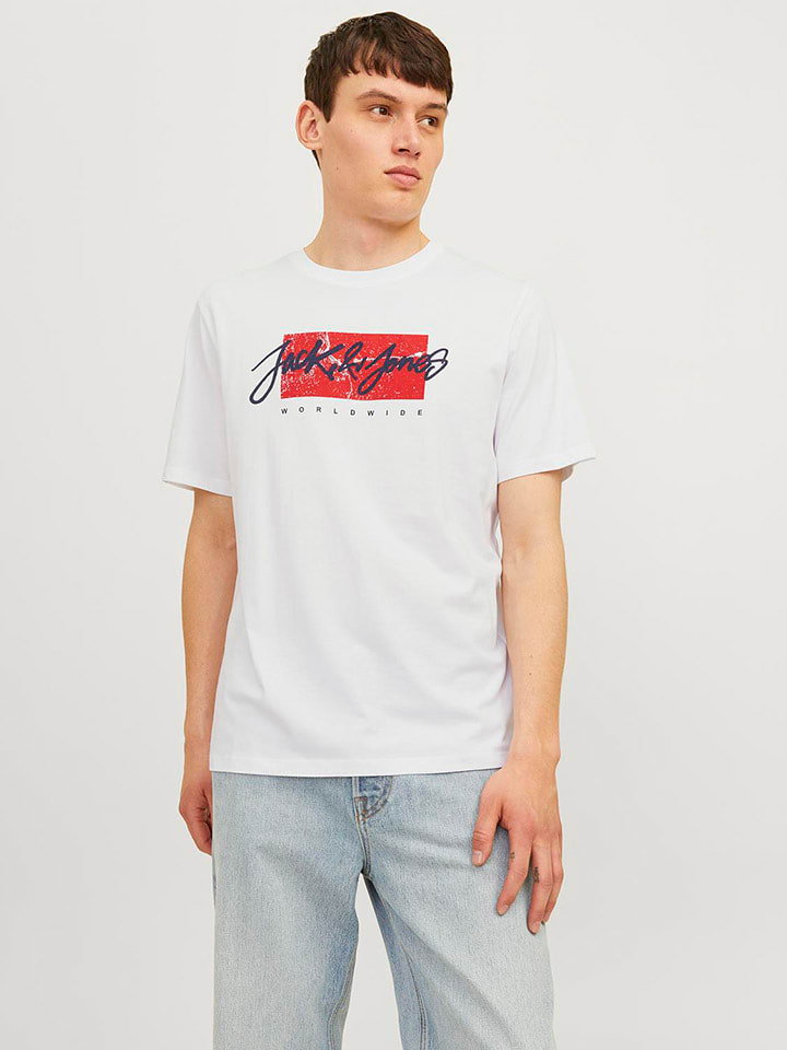 Jack & Jones Koszulka "Tiley" w kolorze białym