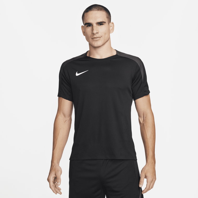 Męska koszulka piłkarska z krótkim rękawem Dri-FIT Nike Strike - Czerń