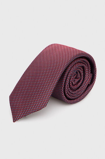 HUGO krawat jedwabny 50468197 kolor czerwony